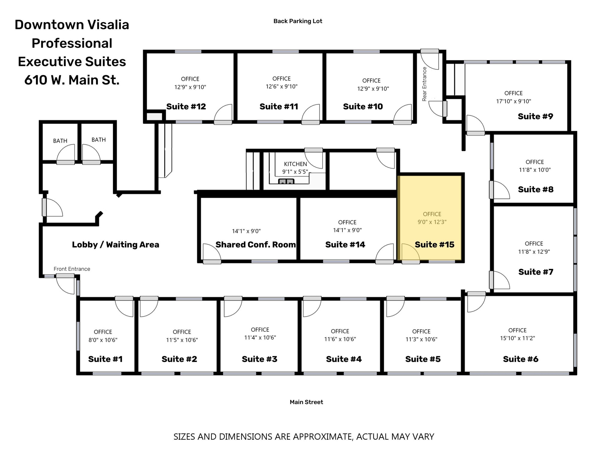 610 W Main St, Visalia, CA à louer Plan d’étage– Image 1 sur 1