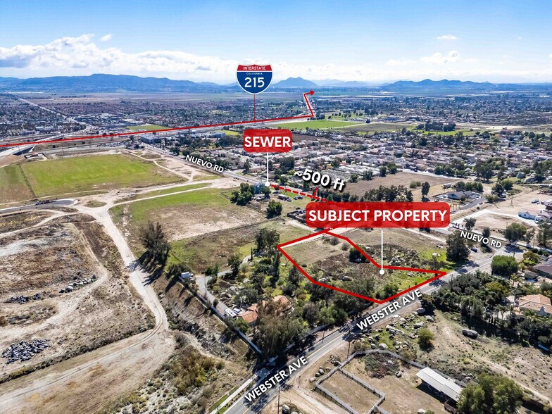 NE Corner of Nuevo Rd and Webster Ave, Perris, CA à vendre - Photo principale – Image 1 sur 6