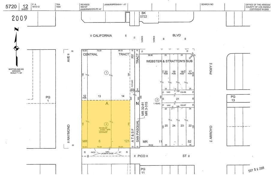 630 S Raymond Ave, Pasadena, CA à louer - Plan cadastral – Image 2 sur 9