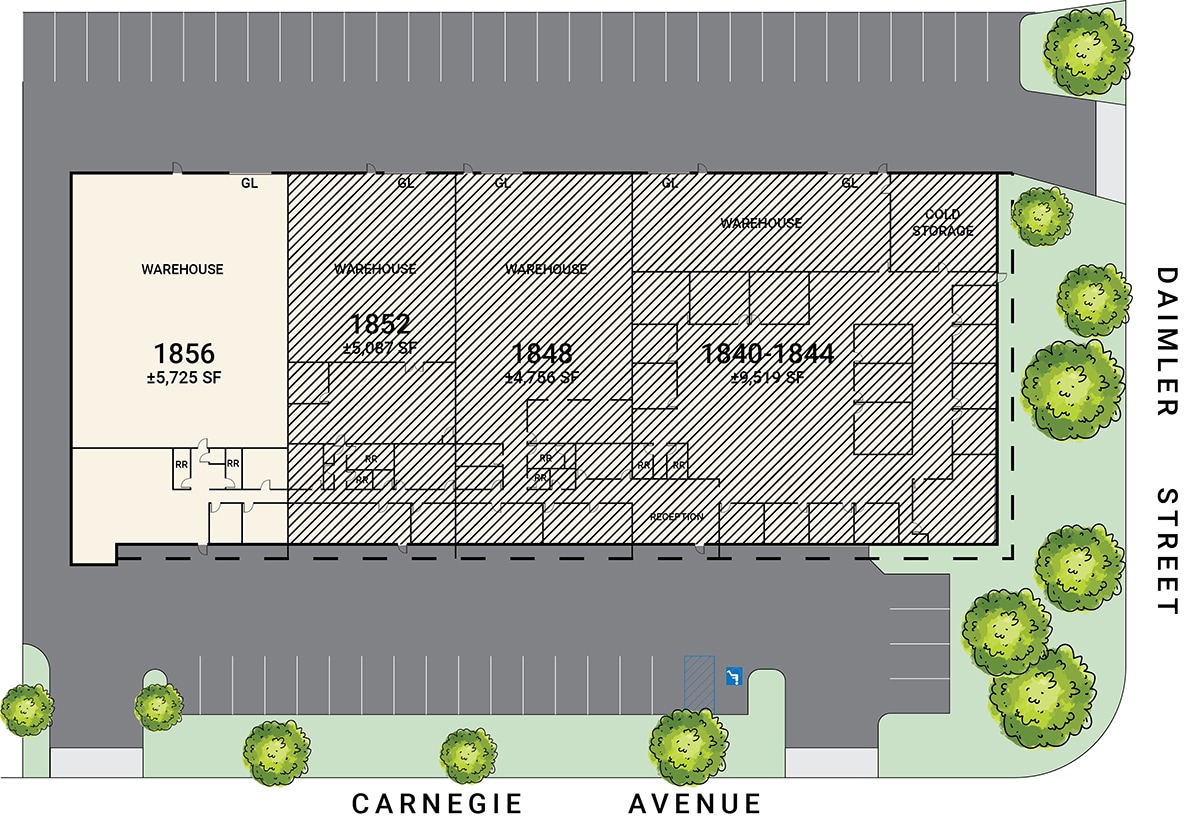 1840-1856 Carnegie Ave, Santa Ana, CA à louer Plan de site– Image 1 sur 2
