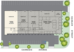 1840-1856 Carnegie Ave, Santa Ana, CA à louer Plan de site– Image 1 sur 2