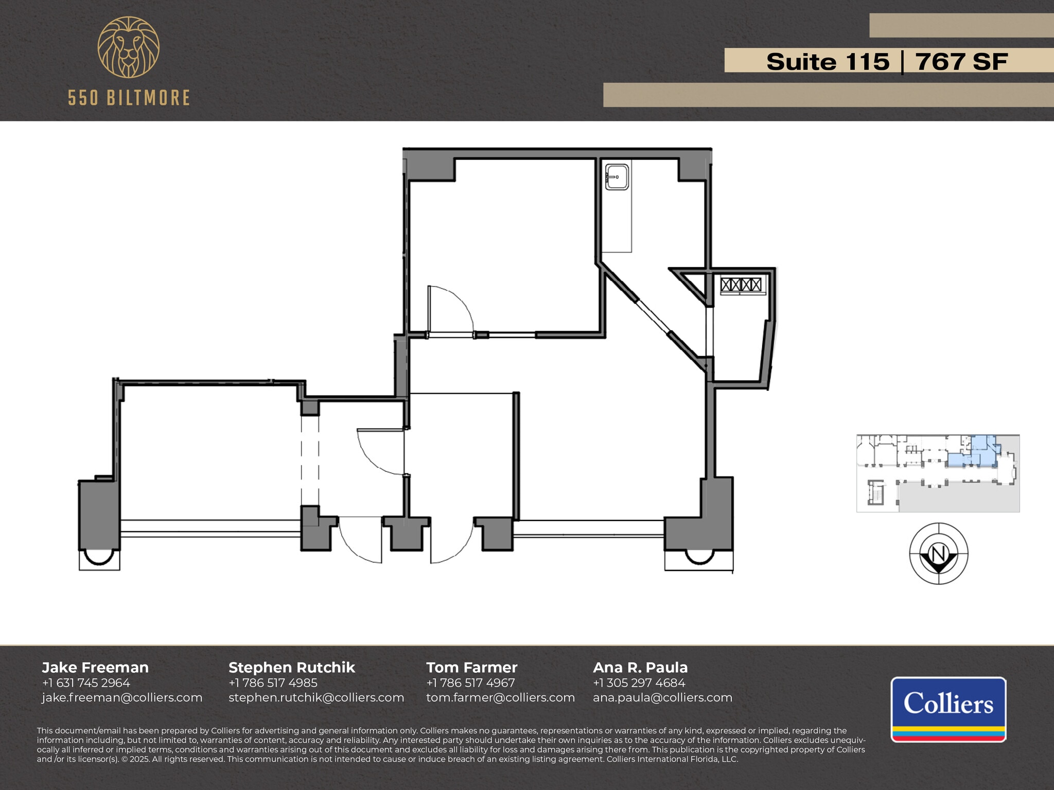 550 Biltmore Way, Coral Gables, FL à louer Plan d’étage– Image 1 sur 1
