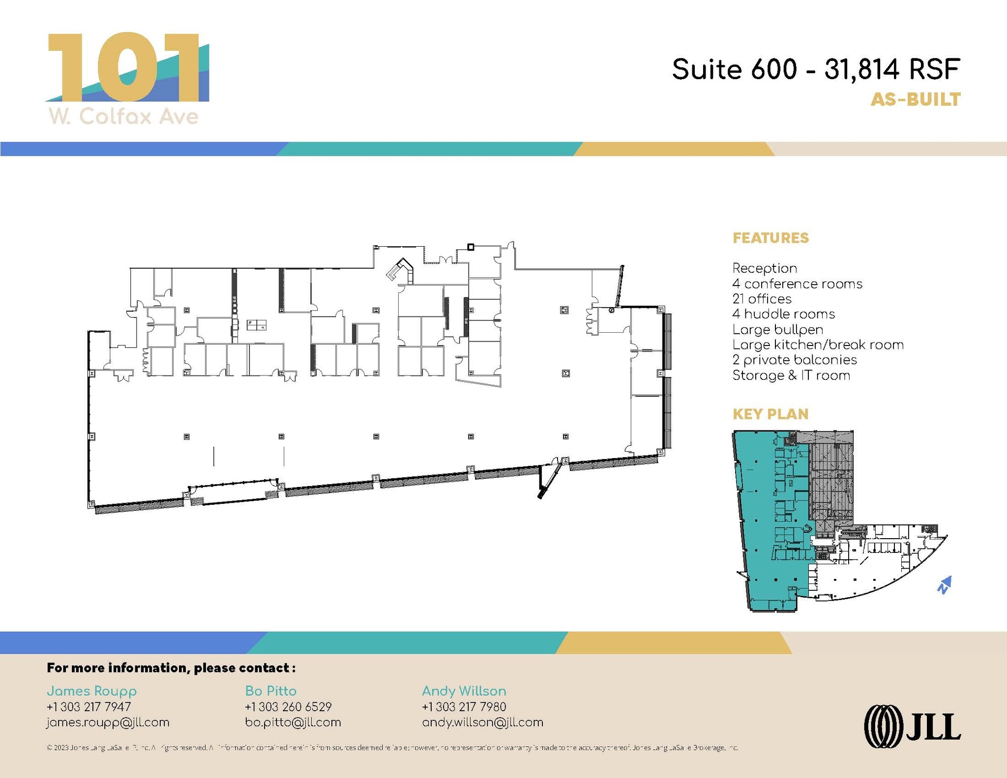101 W Colfax Ave, Denver, CO à louer Plan d’étage– Image 1 sur 1