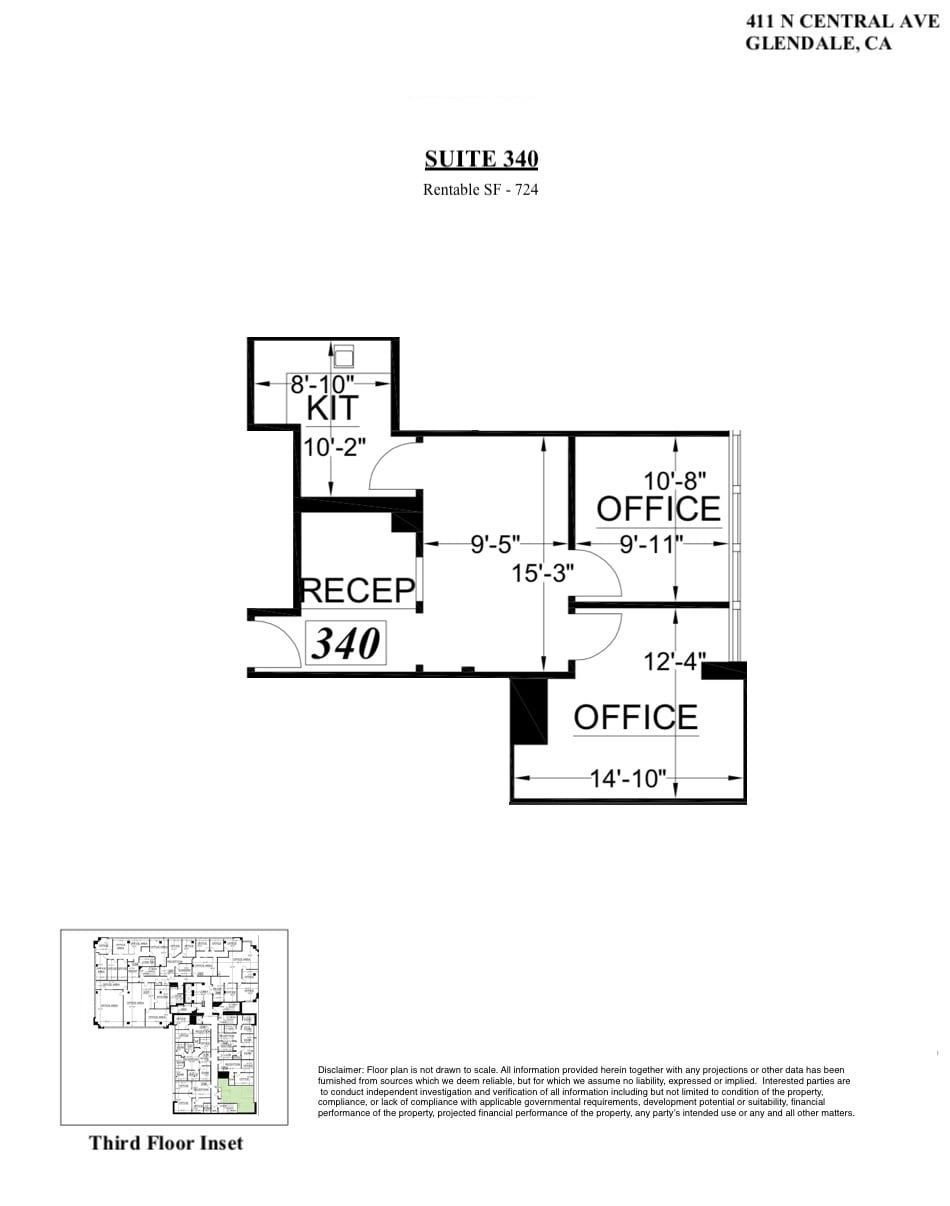 411 N Central Ave, Glendale, CA à louer Plan d’étage– Image 1 sur 1
