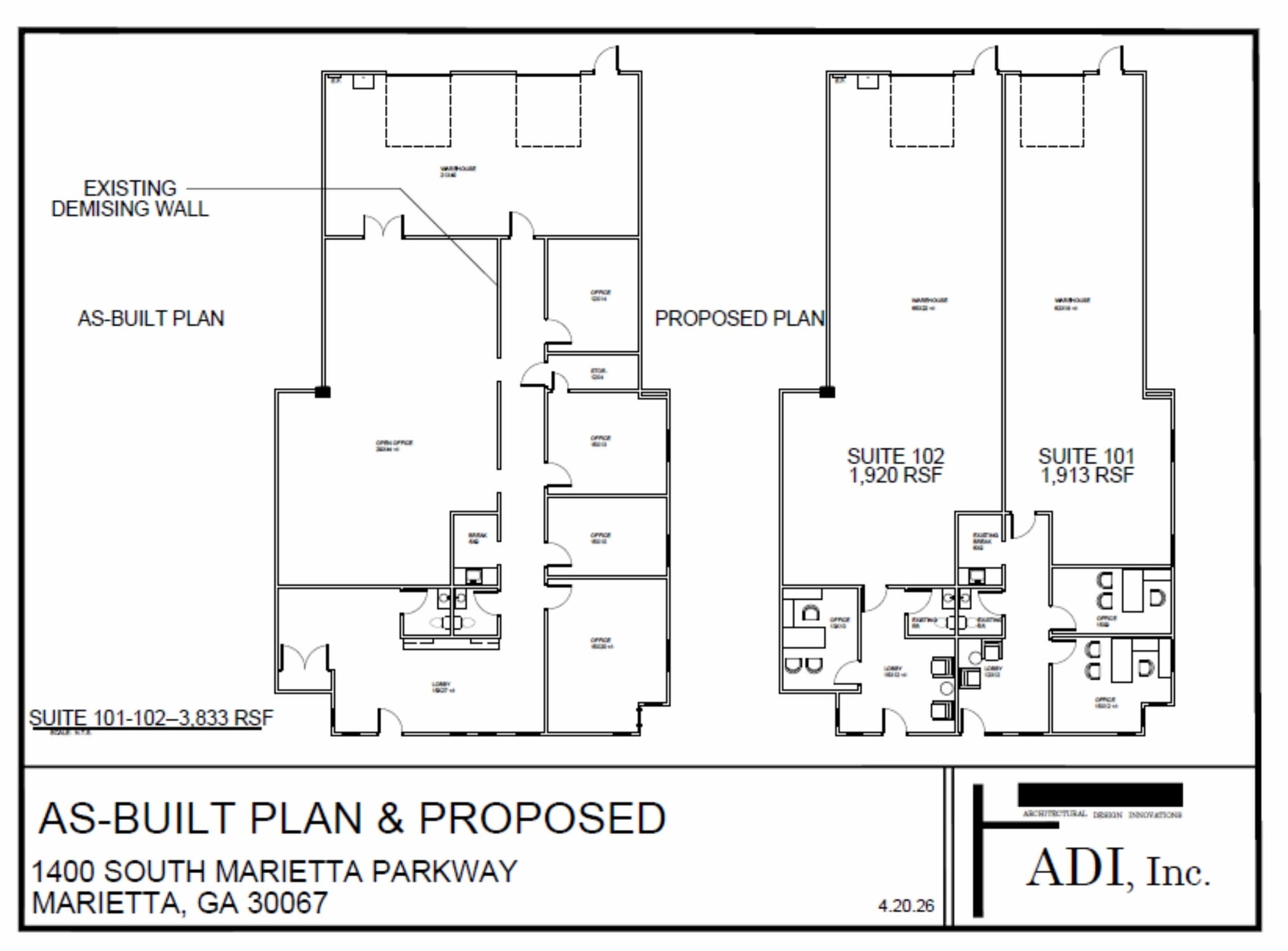1400 S Marietta Pky SE, Marietta, GA à louer Plan d’étage– Image 1 sur 1