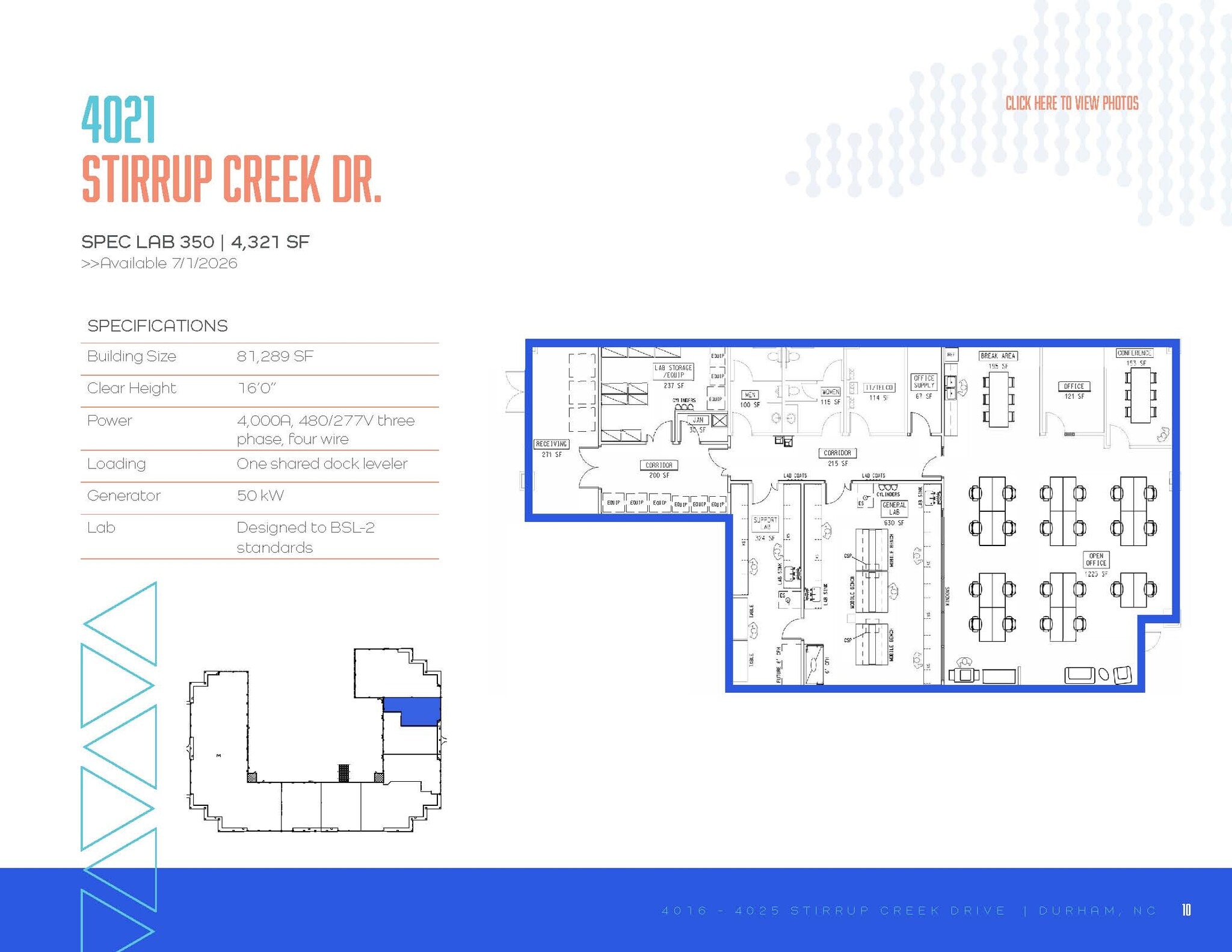 4016-4025 Stirrup Creek Dr, Durham, NC à louer Plan d’étage– Image 1 sur 1