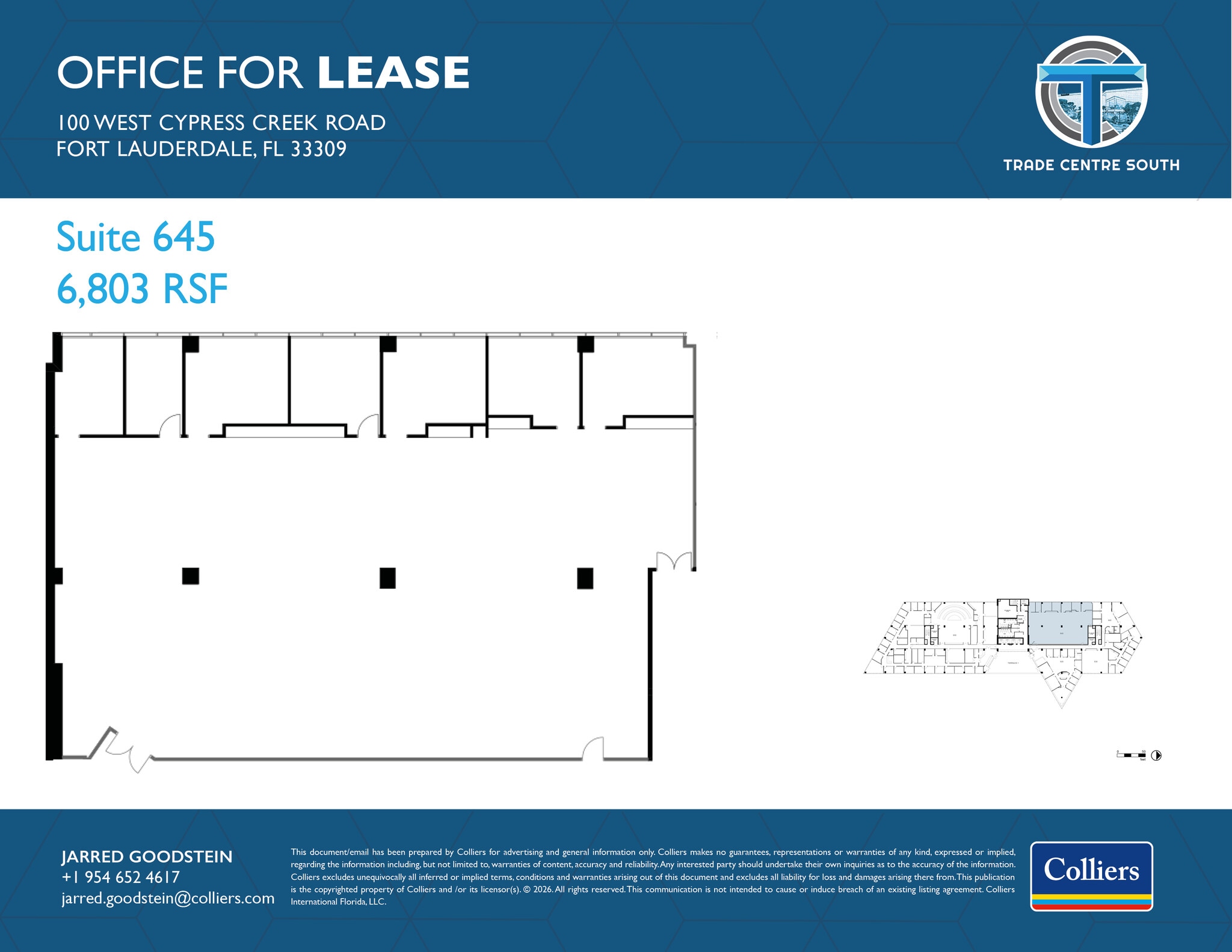 100 W Cypress Creek Rd, Fort Lauderdale, FL à louer Plan d’étage– Image 1 sur 1