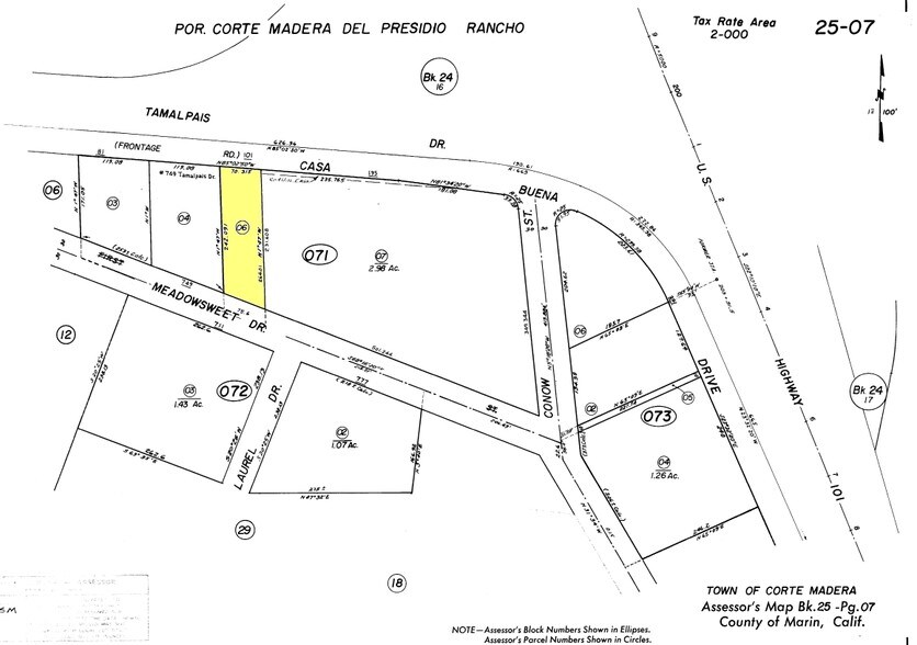 101 Casa Buena Dr, Corte Madera, CA à louer - Plan cadastral – Image 3 sur 5