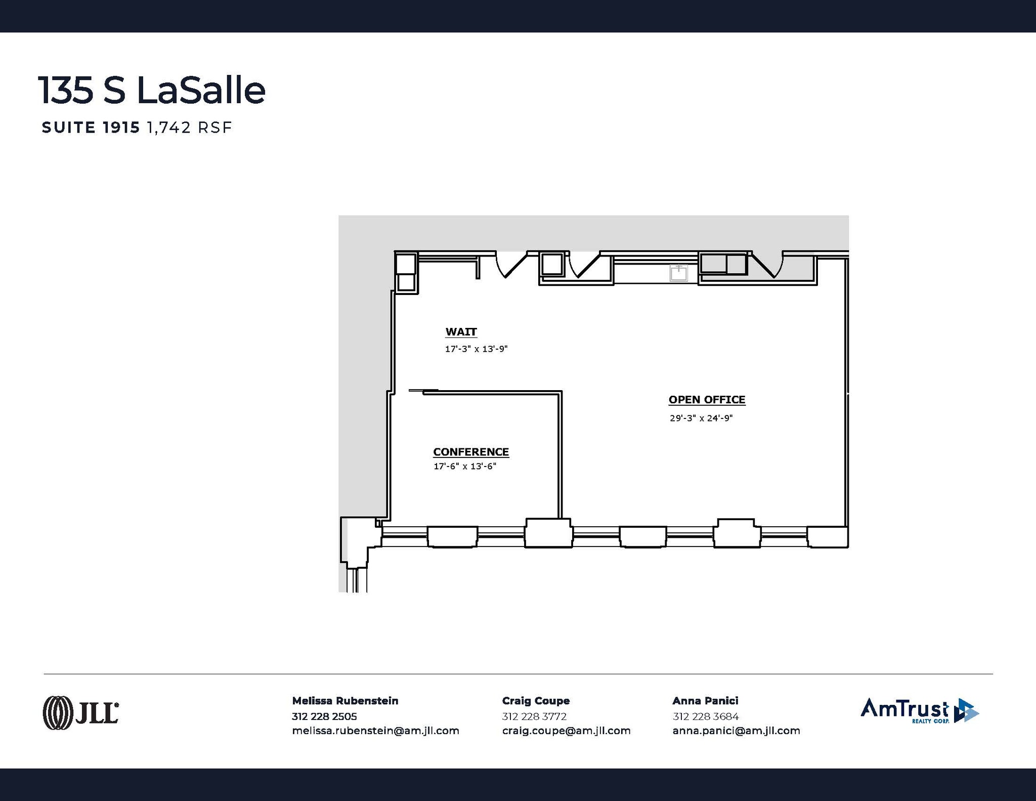 135 S LaSalle St, Chicago, IL à louer Plan d’étage– Image 1 sur 1