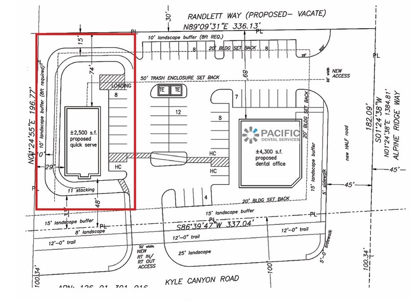 NWC Kyle Canyon Rd. & Alpine Ridge way, Las Vegas, NV à louer - Plan de site – Image 1 sur 5