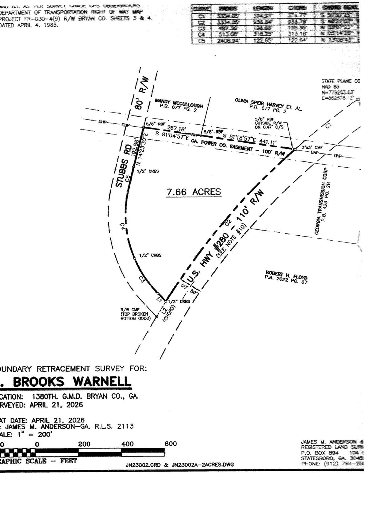 204 Stubbs Rd, Pembroke, GA à vendre Plan cadastral– Image 1 sur 8