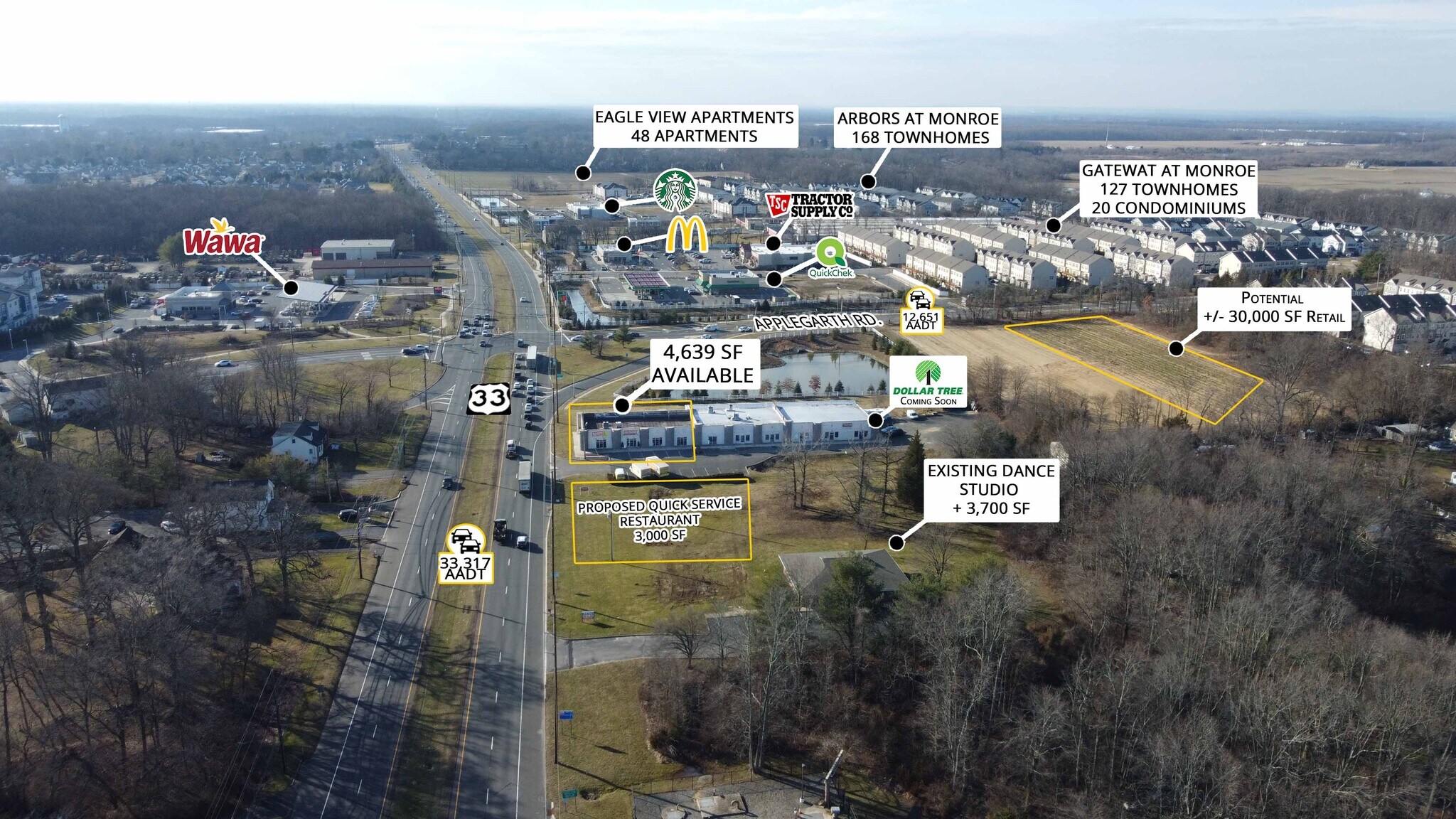 957 Route 33 W, Monroe Township, NJ à louer Photo de l’immeuble– Image 1 sur 6