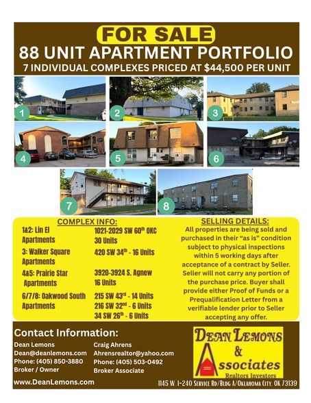 88 Unit Apartment Portfolio portefeuille de 6 biens à vendre sur LoopNet.fr - Autre – Image 1 sur 1