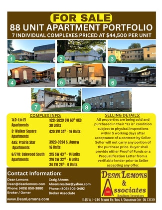 Plus de détails pour 88 Unit Apartment Portfolio – Logement à vendre, Oklahoma City, OK