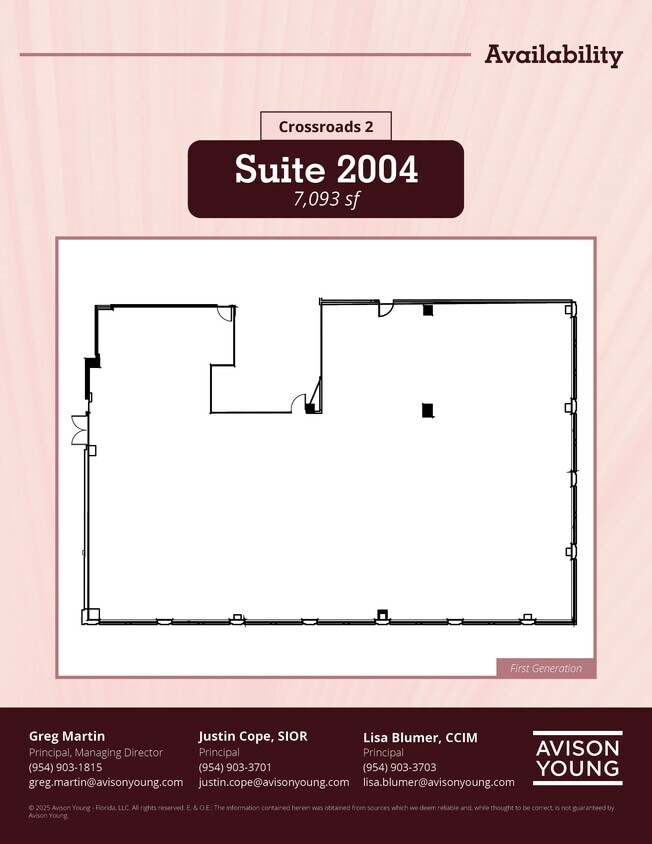 8201 Peters Rd, Plantation, FL à louer Plan d’étage– Image 1 sur 1