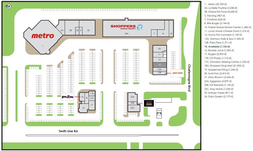 1675 10th Line Rd, Ottawa, ON à louer Plan de site– Image 1 sur 1