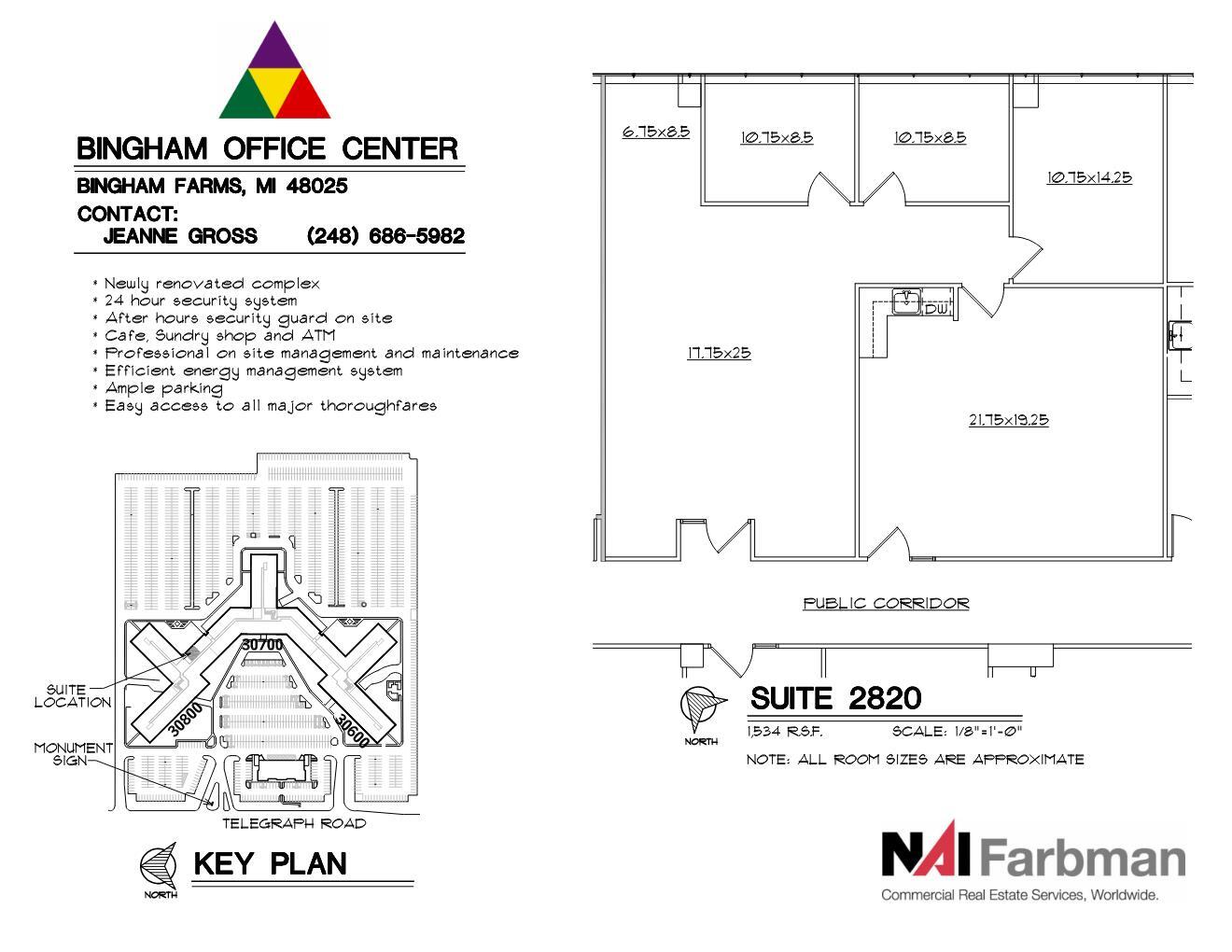 30600-30700 - 30800 Telegraph Rd, Bingham Farms, MI à louer Plan d’étage– Image 1 sur 1