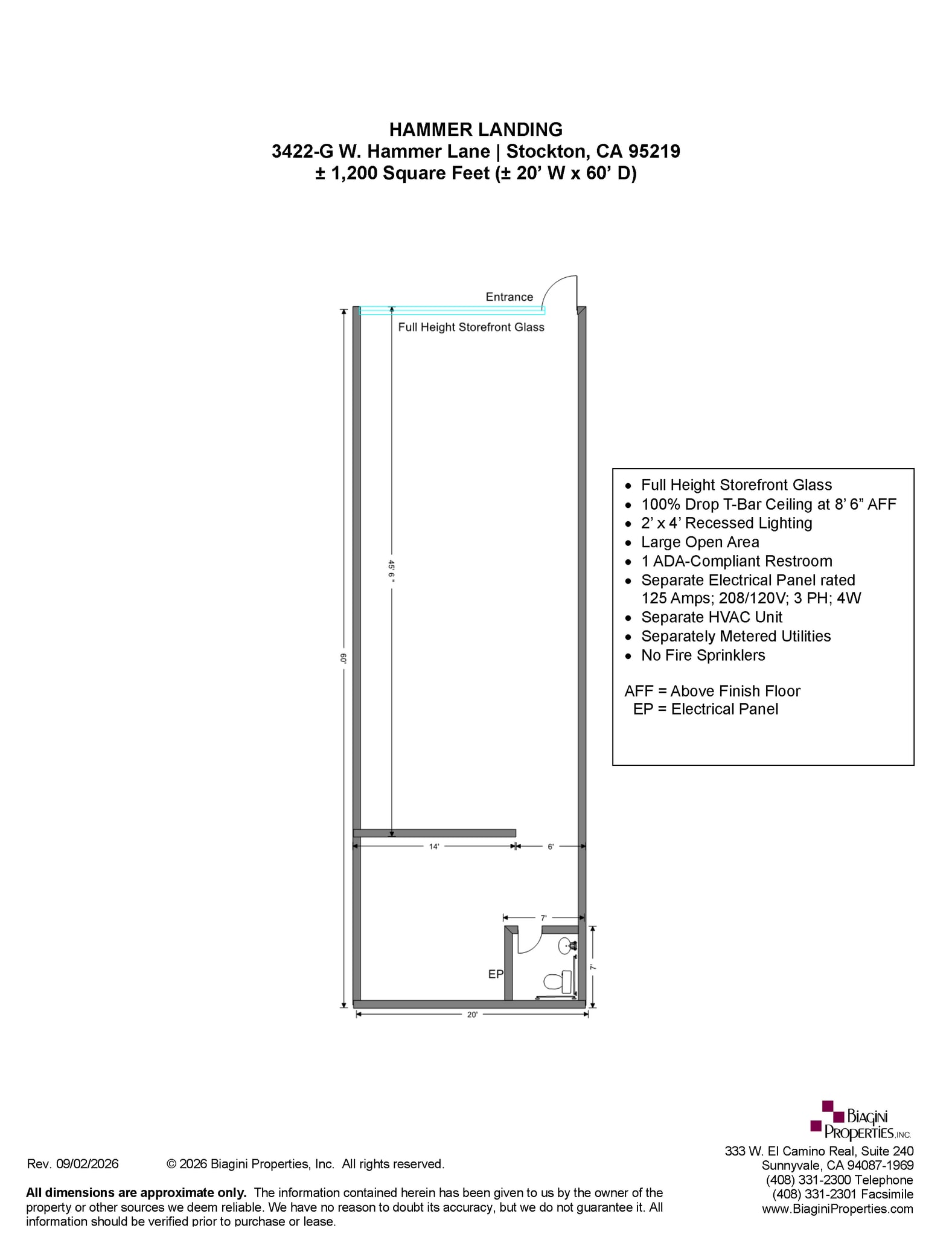 3410-3436 W Hammer Ln, Stockton, CA à louer Plan d’étage– Image 1 sur 1