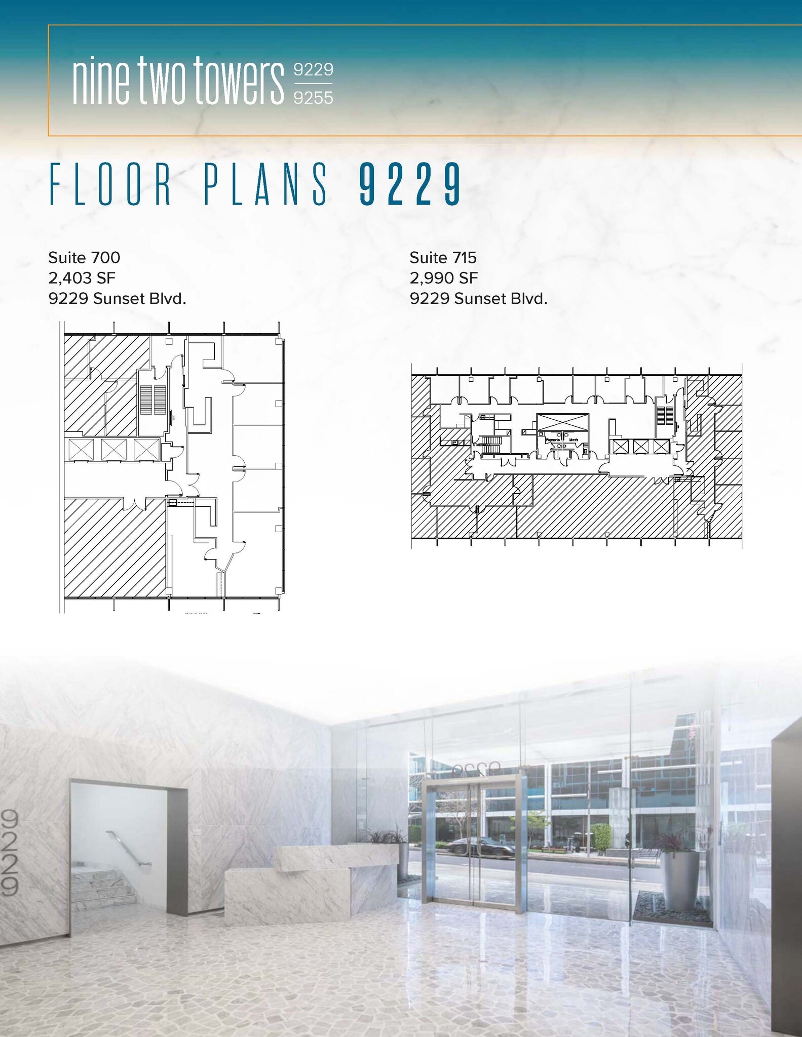 9229 W Sunset Blvd, West Hollywood, CA à louer Plan d’étage– Image 1 sur 1