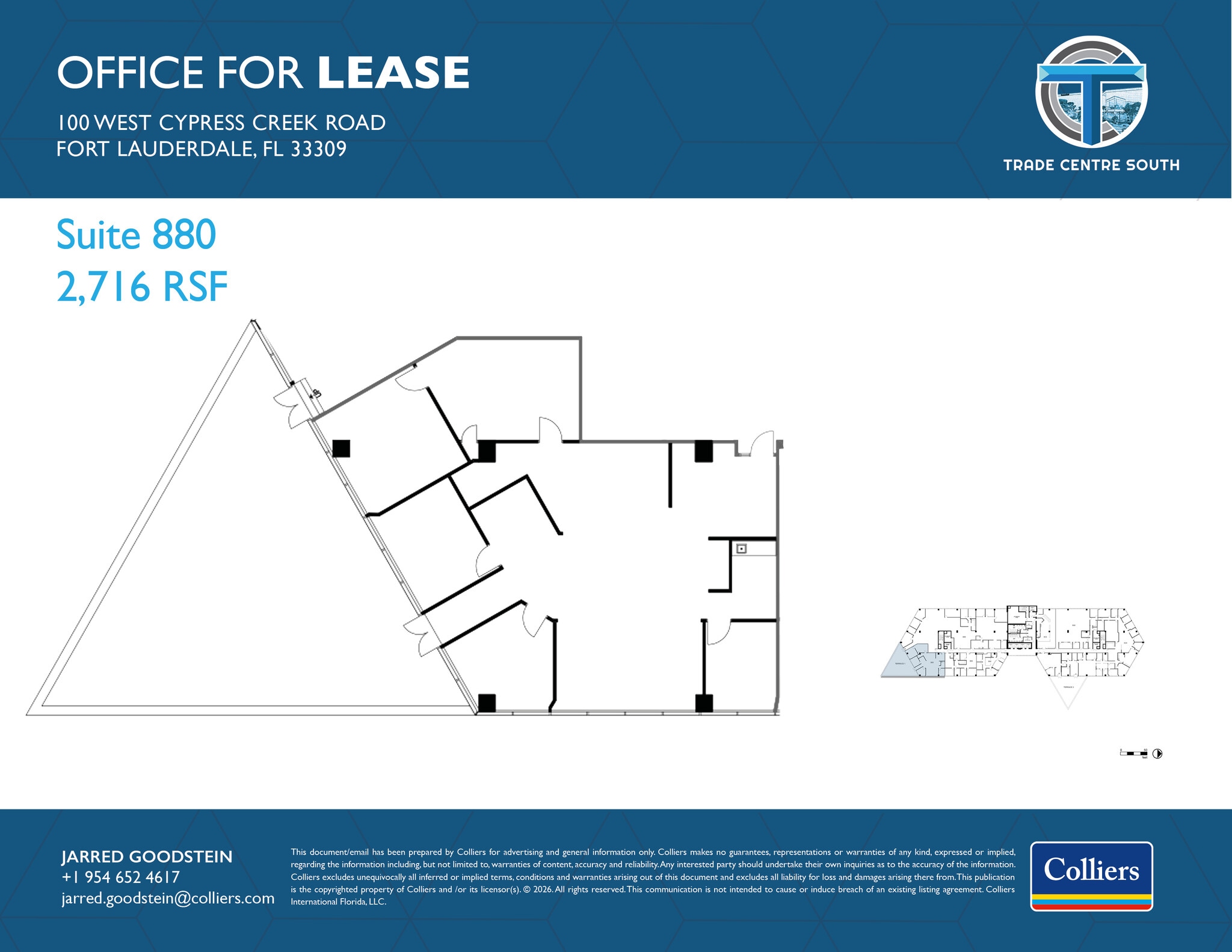 100 W Cypress Creek Rd, Fort Lauderdale, FL à louer Plan d’étage– Image 1 sur 1