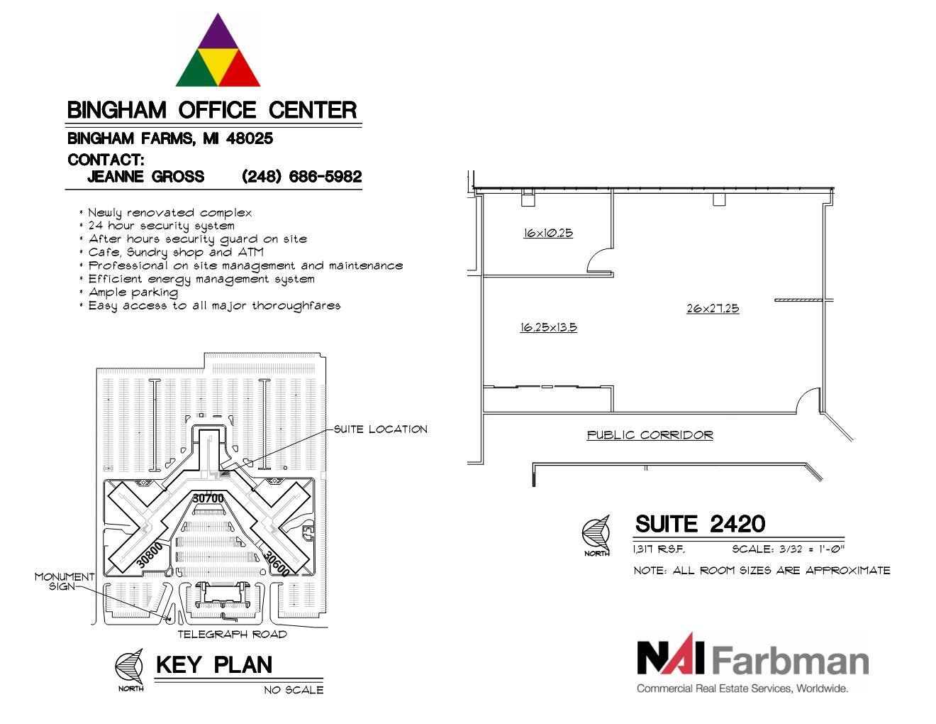 30600-30700 - 30800 Telegraph Rd, Bingham Farms, MI à louer Plan d’étage– Image 1 sur 1