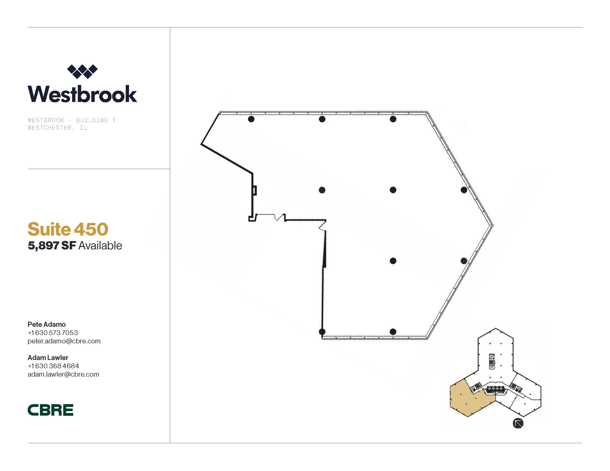 1 Westbrook Corporate Ctr, Westchester, IL à louer Plan d’étage– Image 1 sur 1