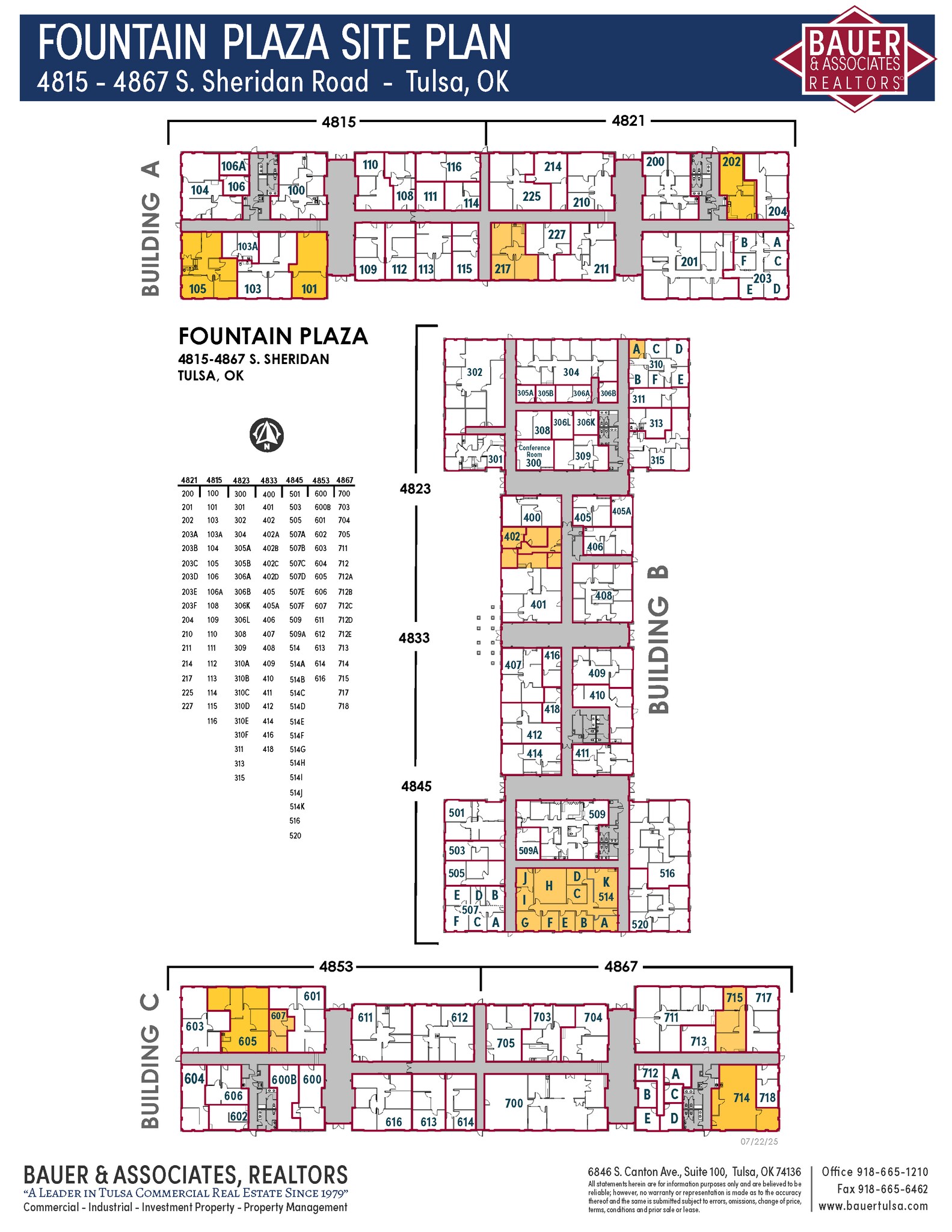 4815-4821 S Sheridan Rd, Tulsa, OK à louer Plan de site– Image 1 sur 2