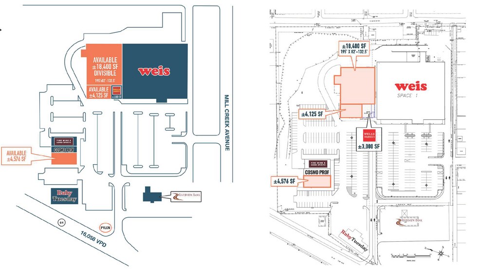 500-532 Pottsville Park Plz, Pottsville, PA à louer - Plan de site – Image 2 sur 2