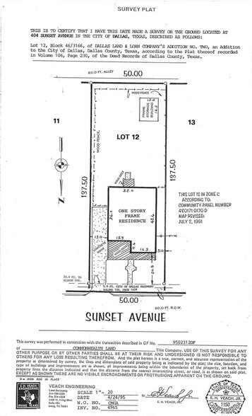 404 Sunset Ave, Dallas, TX à vendre - Plan de site – Image 2 sur 5