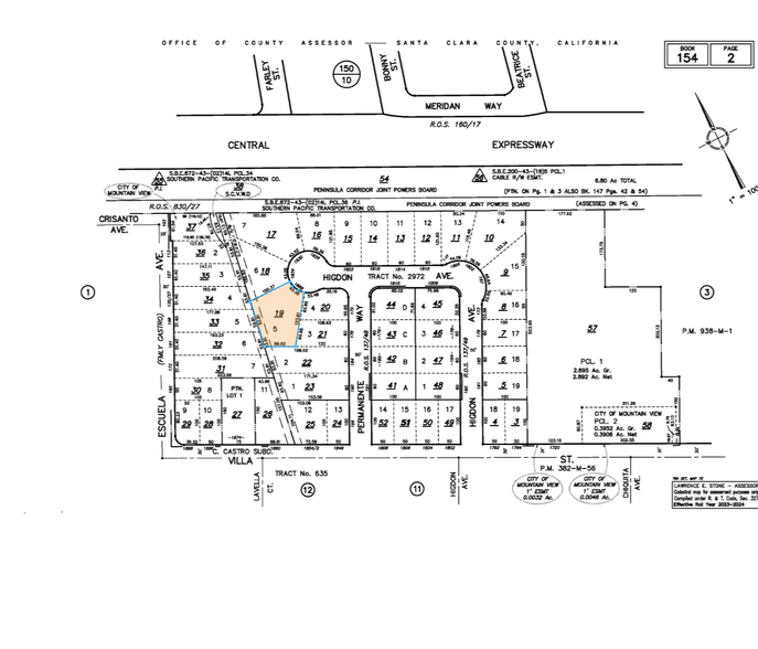 1838 Higdon Ave, Mountain View, CA à vendre - Plan cadastral – Image 2 sur 2