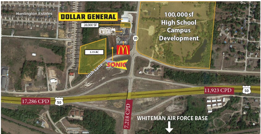 NWQ 50 Highway & Route 23, Knob Noster, MO à vendre Photo de l’immeuble– Image 1 sur 2