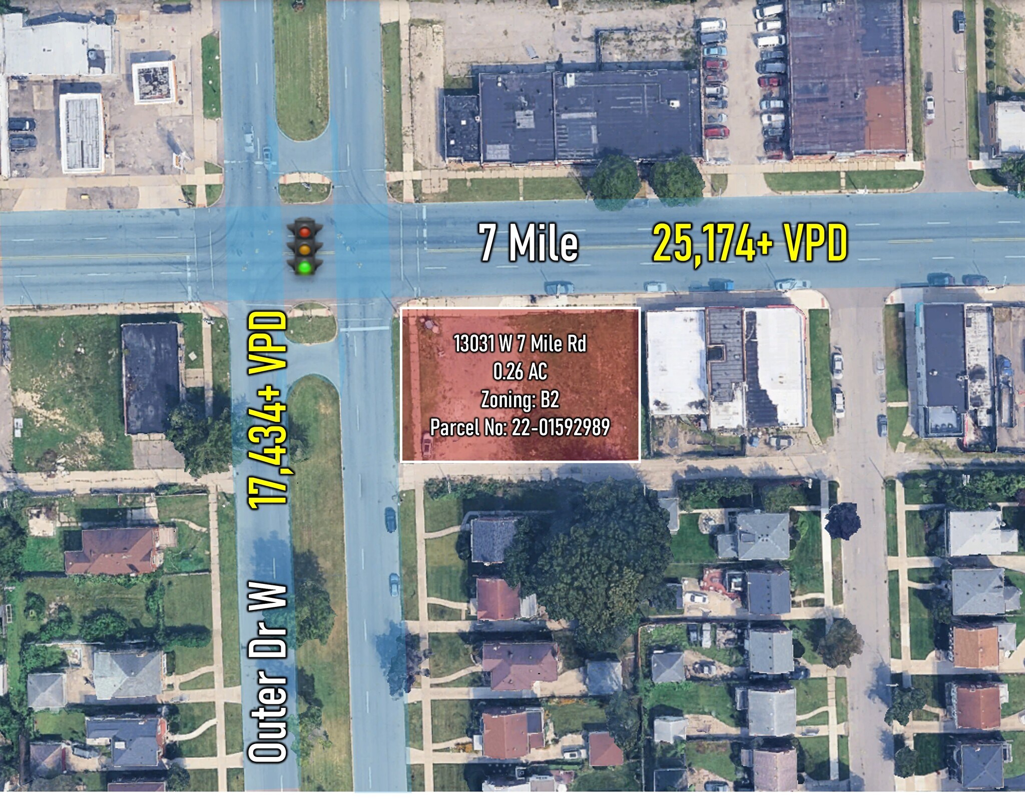 13031 W 7 Mile Rd, Detroit, MI à vendre Aérien– Image 1 sur 4