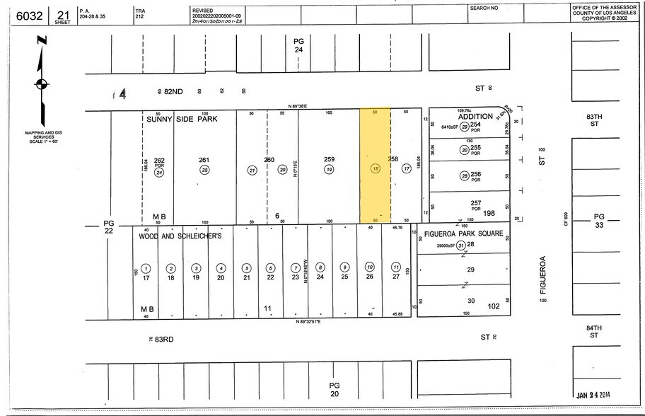 520 W 82nd St, Los Angeles, CA à vendre - Plan cadastral – Image 2 sur 3