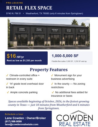 Plus de détails pour 5744 N FM 51, Weatherford, TX - Local d'activités à louer