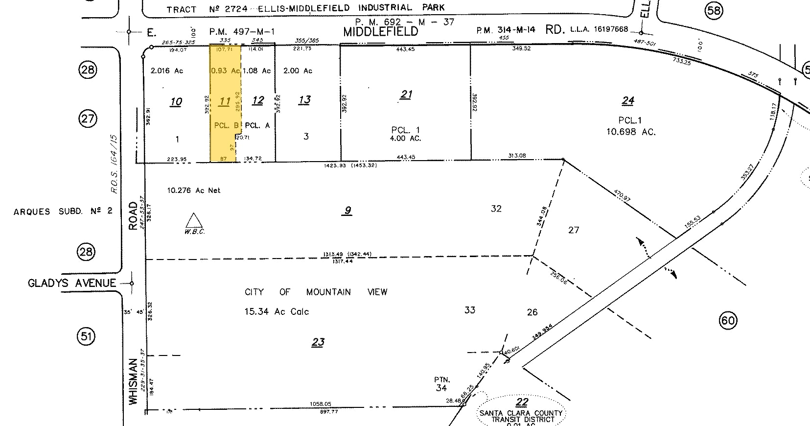 335 E Middlefield Rd, Mountain View, CA à louer Plan cadastral– Image 1 sur 2