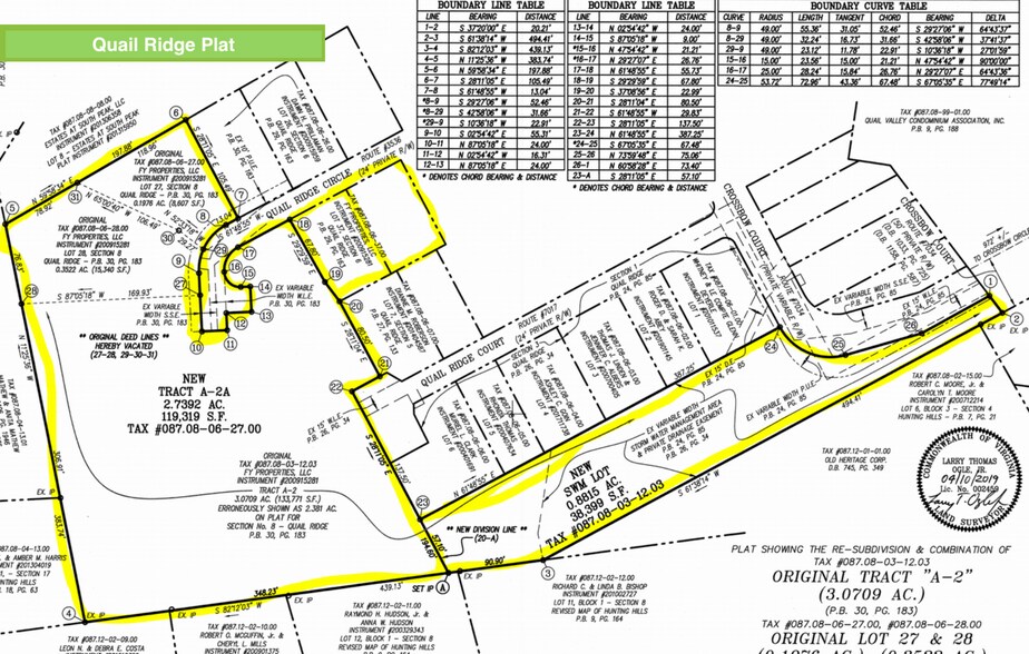 5529 Quail Ridge Cir, Roanoke, VA à vendre - Plan cadastral – Image 2 sur 5