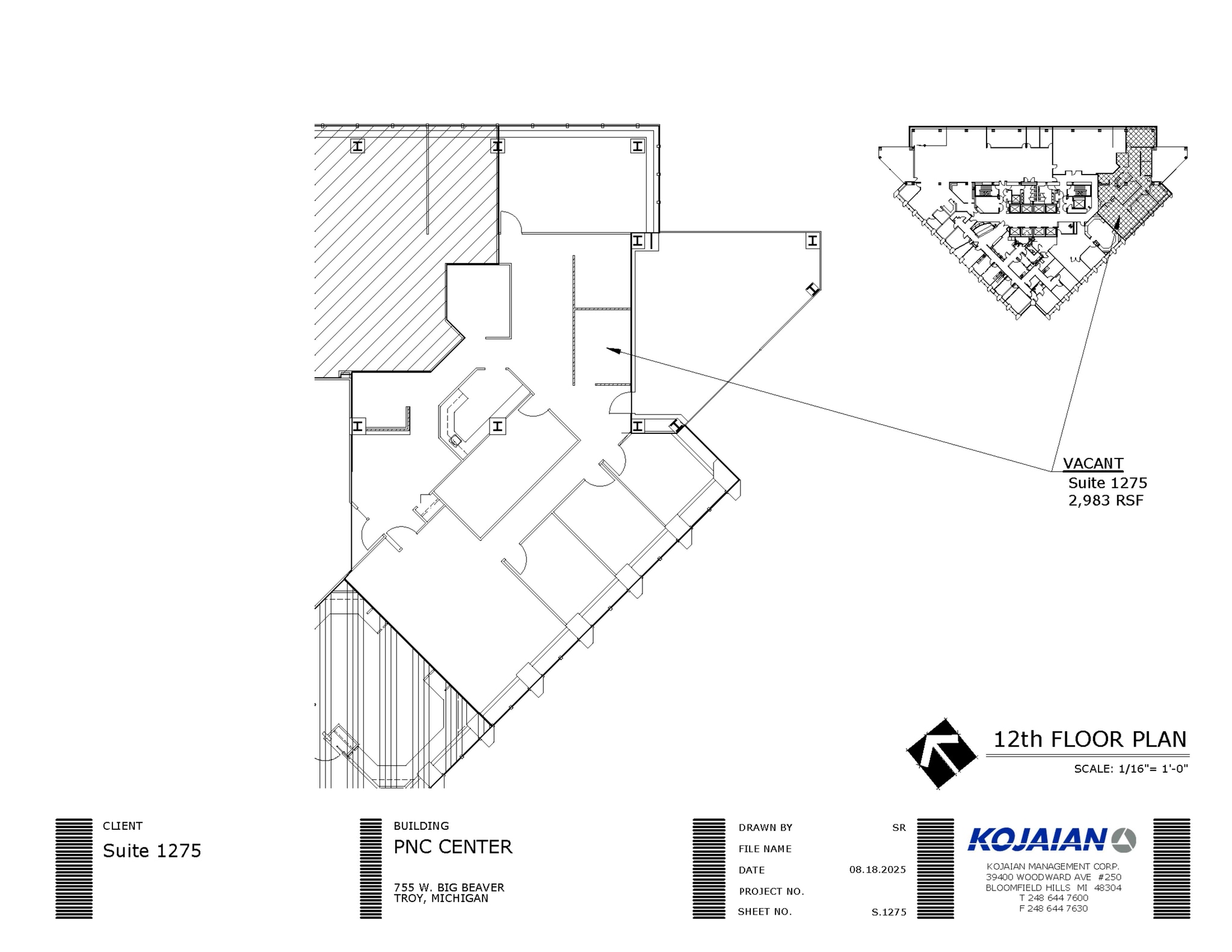 755 W Big Beaver Rd, Troy, MI à louer Plan d’étage– Image 1 sur 1