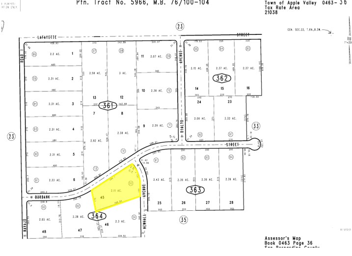 0 Burbank St, Apple Valley, CA à vendre - Plan cadastral – Image 2 sur 2