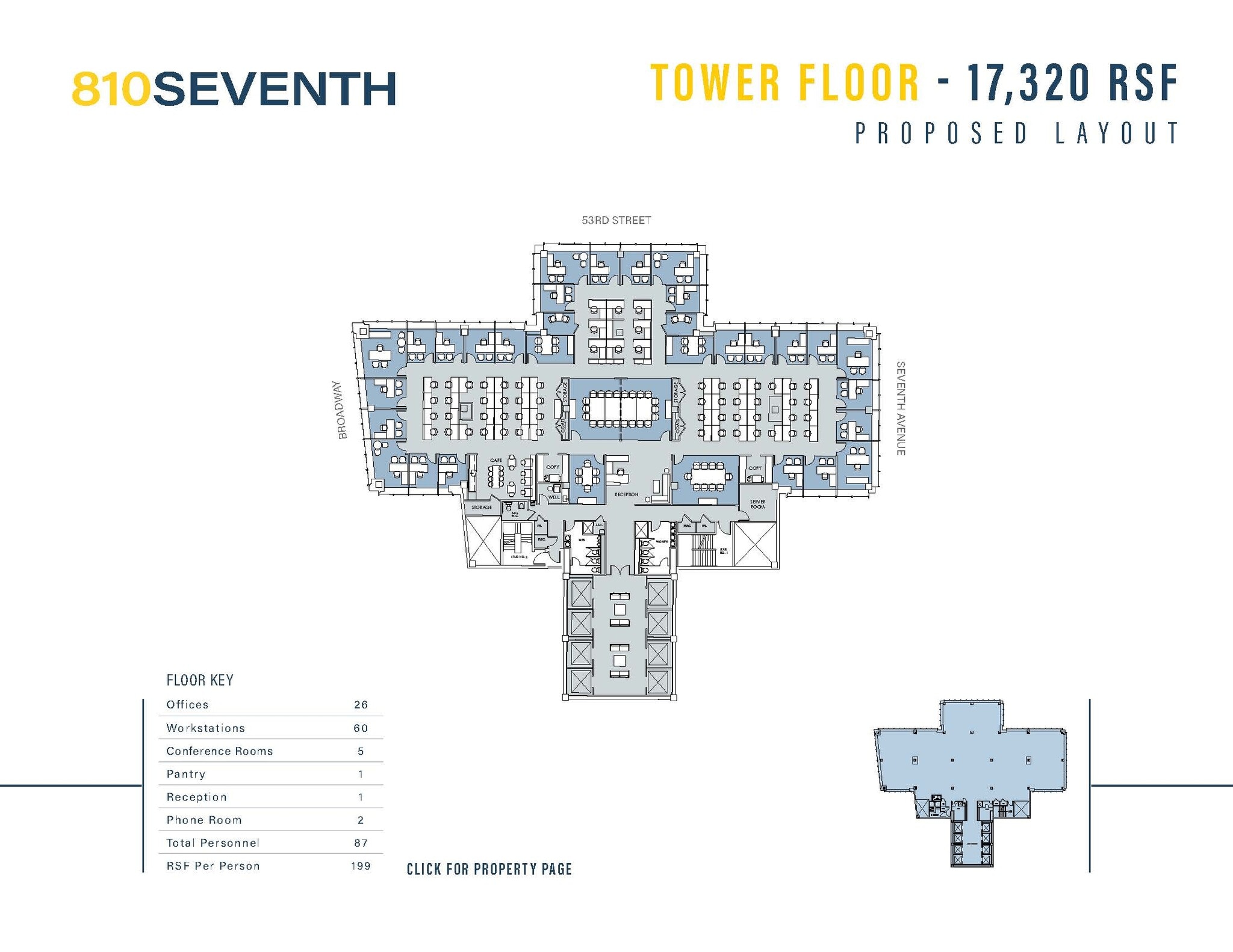 810 Seventh Ave, New York, NY à louer Plan d’étage– Image 1 sur 1