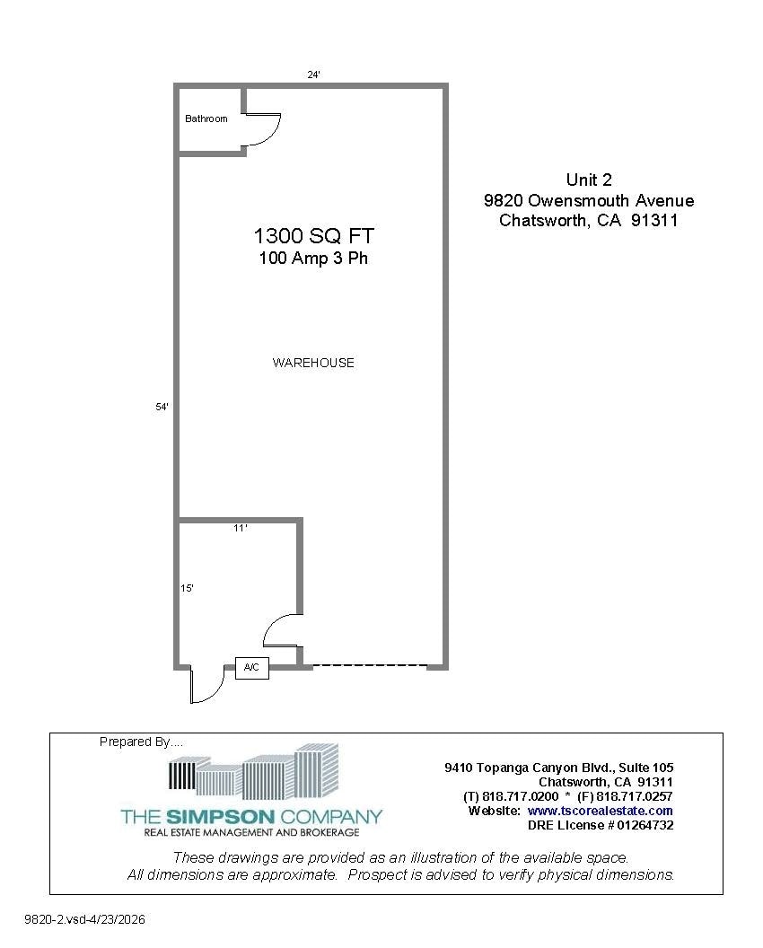 9810-9820 Owensmouth Ave, Chatsworth, CA à louer Plan d’étage– Image 1 sur 1