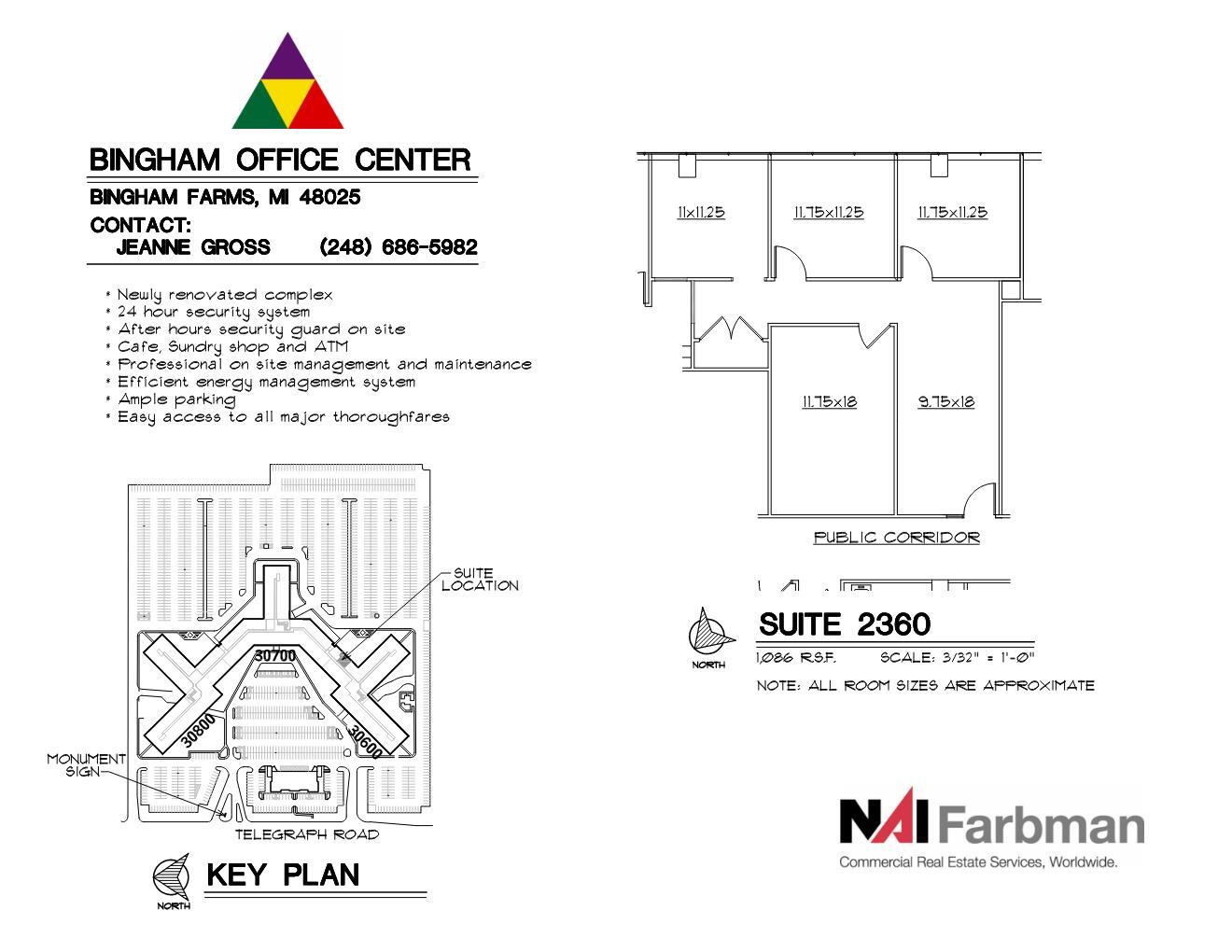 30600-30700 - 30800 Telegraph Rd, Bingham Farms, MI à louer Plan d’étage– Image 1 sur 1