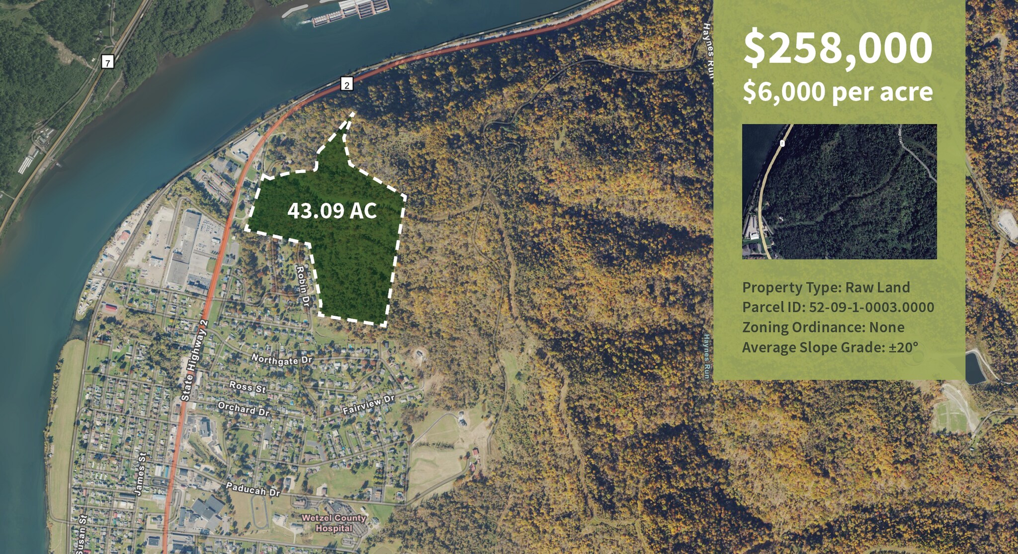 State Route 2, New Martinsville, WV à vendre Aérien– Image 1 sur 5