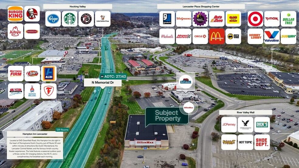 1541 River Valley Cir N, Lancaster, OH à vendre - Aérien – Image 2 sur 3