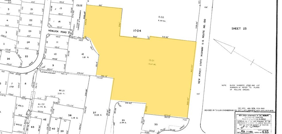 1109 Route 130 S, Cinnaminson, NJ à vendre - Plan cadastral – Image 2 sur 3