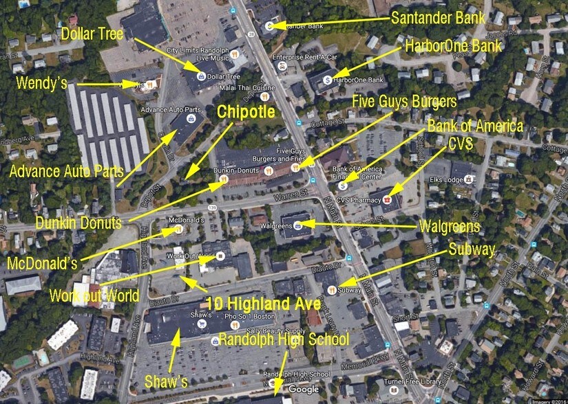 10 Highland Ave, Randolph, MA à louer - Aérien – Image 3 sur 8
