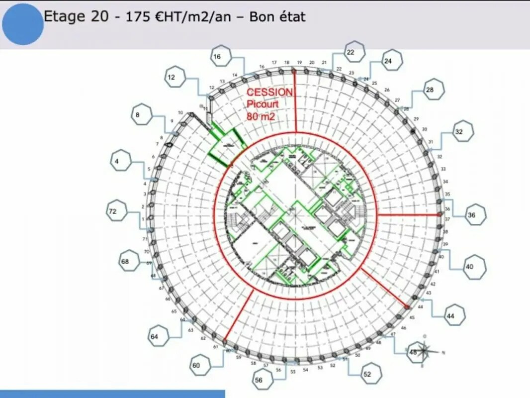 Bureau dans Lyon à louer Plan d’étage– Image 1 sur 4