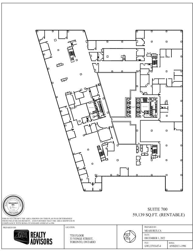 33 Yonge St, Toronto, ON à louer Plan d’étage– Image 1 sur 1