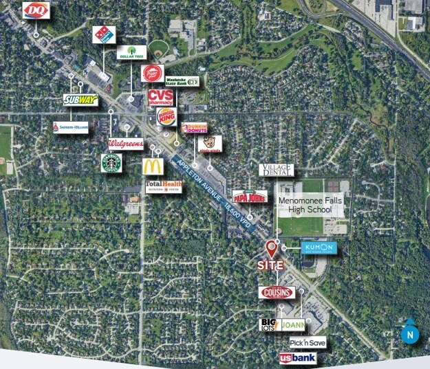 N79W14749 Appleton Ave, Menomonee Falls, WI à louer - Aérien – Image 2 sur 3