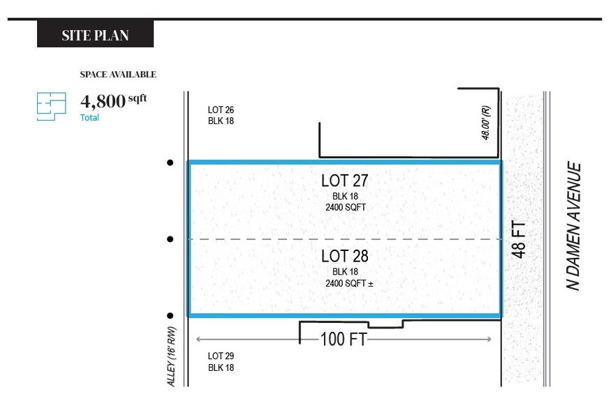 1844-1846 N Damen Ave, Chicago, IL à louer - Plan de site – Image 1 sur 2