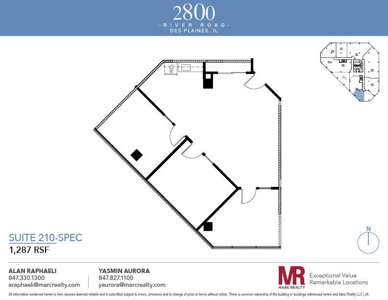 2800 S River Rd, Des Plaines, IL à louer Plan d’étage– Image 1 sur 1